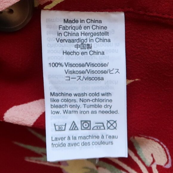 Madewell Burgundy Red Bird Of Paradise Side Button Floral Midi A-line Skirt Zero - Picture 10 of 12